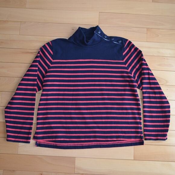 J Crew Mock Neck Top with Side Buttons - Picture 1 of 4